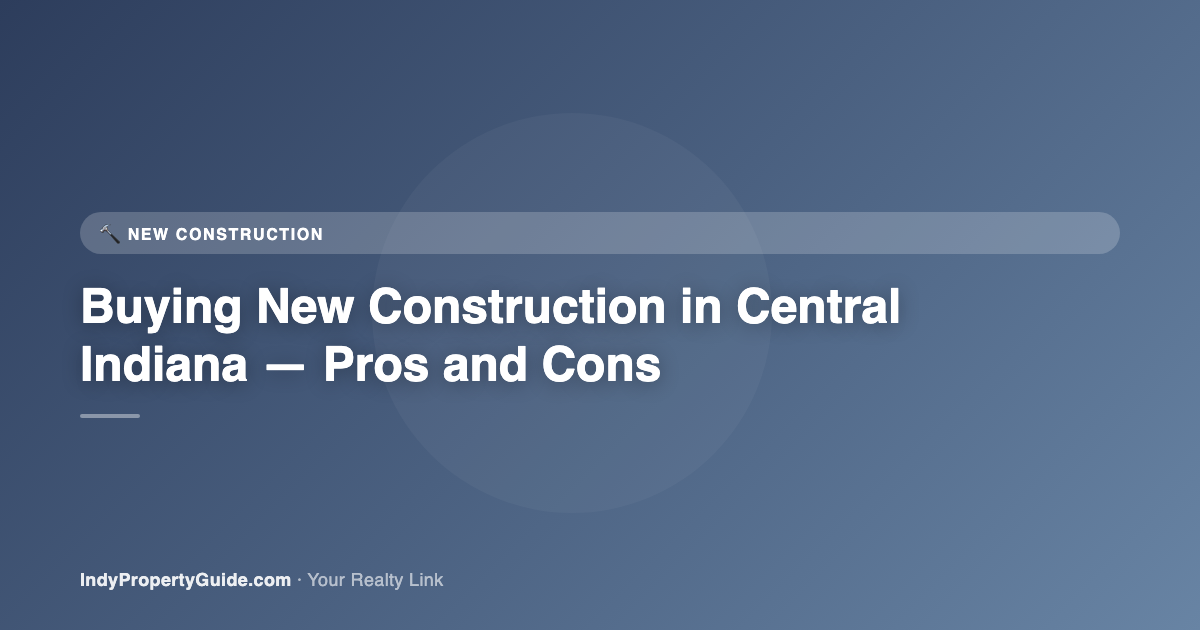 buying new construction in central indiana — pros and cons