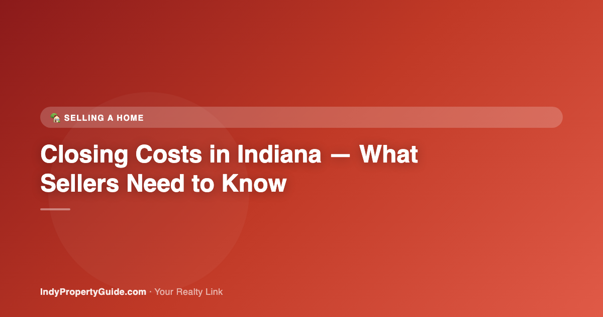 closing costs in indiana — what sellers need to know