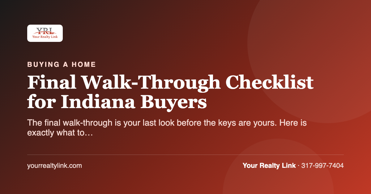 final walk-through checklist for indiana buyers