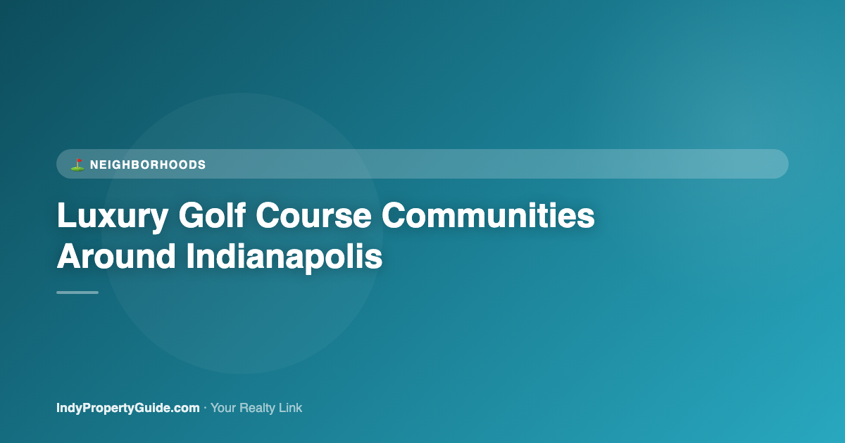 luxury golf course communities around indianapolis
