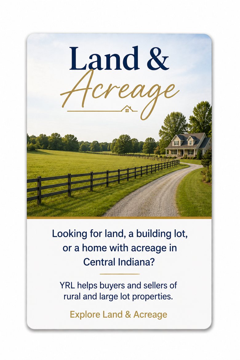 Land and Acreage — buy or sell rural and large-lot property in Central Indiana